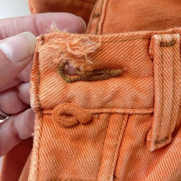 Vintage 90s Marithe Francois Girbaud Mens 31 x 30 Baggy Relaxed Fit Jeans Orange - Picture 5 of 10